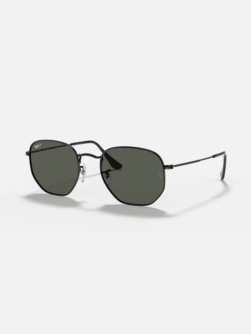Ray-Ban Black Polarized Hexagonal Flat Lenses Sunglasses
